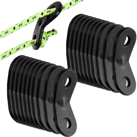 Lot de 20 tendeurs de corde en alliage d'aluminium pour tente de camping, résistants et antidérapants. (1/5)