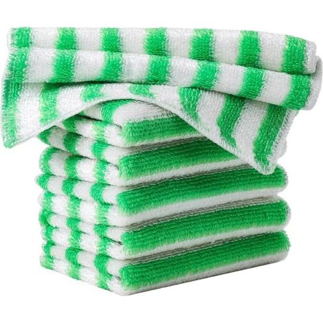 Lot de 5 torchons de cuisine en fibre de bambou, serviettes de nettoyage, chiffons anti-poussière, torchons absorbants, serviettes de nettoyage réutilisables