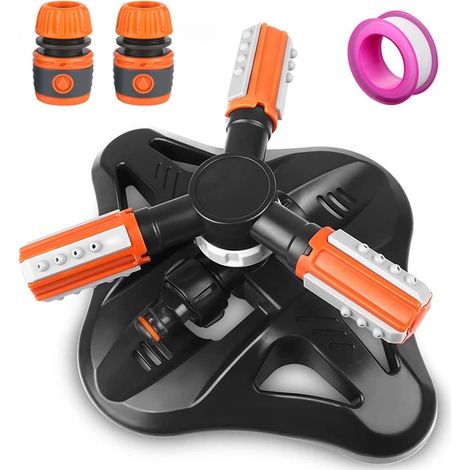 Arroseur de Jardin, Arroseur de Pelouse Automatique Rotatif 360°à 3 Bras et 36 Buses intégrées Arrosage Automatique pour l'irrigation de Jardin Gazon Pelouse Tuyau Arroseur Réglable (1/5)