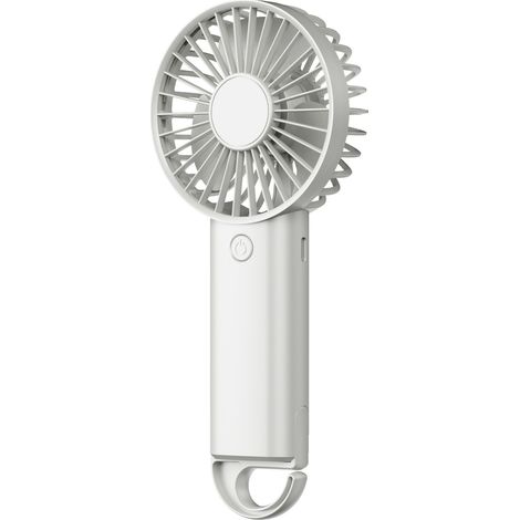 Mini ventilateur portatif, puissant, 3 vitesses, rechargeable par USB, élégant, idéal pour les voyages, pour femmes et enfants,Blanc,800mah (1/4)