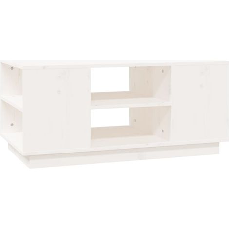 Maison Exclusive - Couchtisch Weiß 90x49x40,5 cm Massivholz Kiefe
