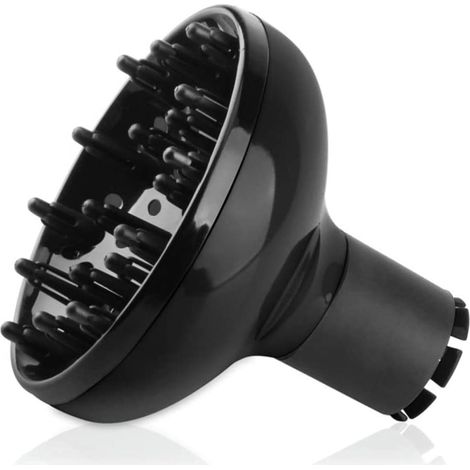 Diffuseur universel pour sèche-cheveux professionnel - Buse universelle pour coiffer les cheveux bouclés ou ondulés (noir)