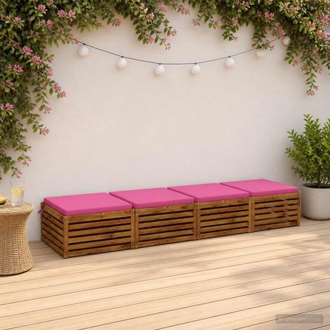 vidaXL Cojines de Asiento de 4 Piezas SOEST 4 uds. 100% Poliéster Rosa (1/5)