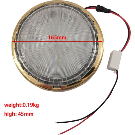 Marine stainless steel dome ceiling light, 3-inch and 5-inch LED lights for RV living room ceilings, gold yacht light accessories - 5-inch gold cabin light - ceiling light (1/4)