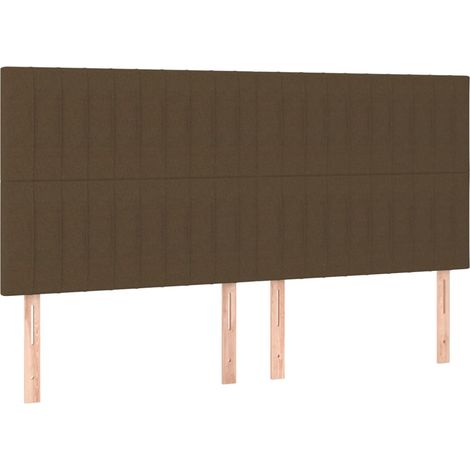 Maison Exclusive - Tête de lit marron foncé 200 x 5 x 118/128 cm Tissu (1/5)