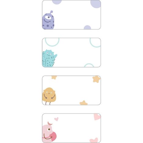 Papier thermique Niimbot coloré à motifs de dessins animés - Rouleau d'étiquettes - Prix, Taille, Nom - Imperméable et résistant à la déchirure
