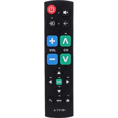 Télécommande TV Universelle, Aucune Programmation Nécessaire, Remplacement pour TV, Gros Boutons pour Personnes âgées et Malvoyants