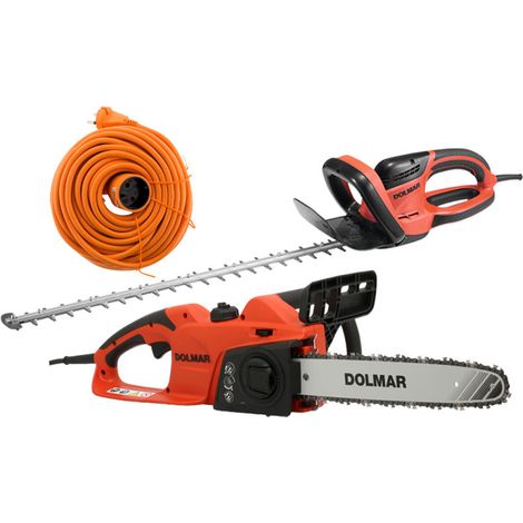 PACK - DOLMAR Taille-Haie Électrique 670W 55 cm HT5510 + Tronçonneuse Électrique 1800W 35 cm ES39TLC + Rallonge 40m