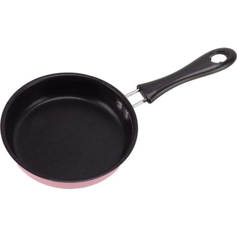 Wisecoco Mini-Bratpfanne - Runde Edelstahl-Antihaftpfanne 12 cm für Eier und Frühstück - Induktions- und Gasherd (Rosa) (1/5)