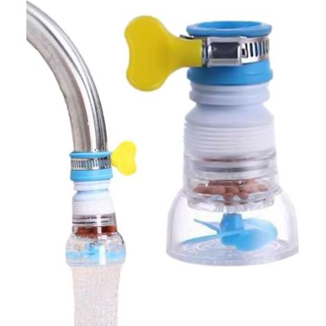 Blauer 360-Grad-Drehgelenk-Wasserhahn, teleskopierbarer Spritzschutz-Belüfter, Wasserhahnsprüher mit gefilterter Düse, Wasserhahnadapter für Küche, Bad, Wasserhahnteile (1/4)