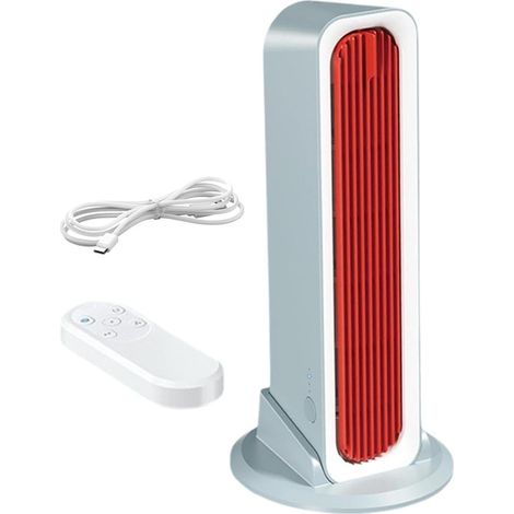 Ventilateur tour oscillant rechargeable 3 vitesses portable silencieux chambre bureau maison dortoir salon été climatiseur compact (1/5)