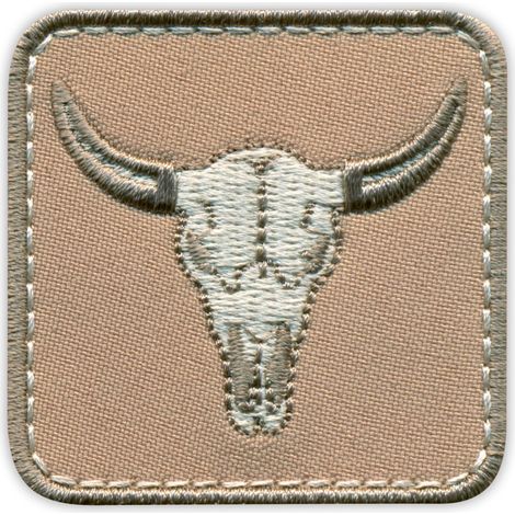 Aufnäher mit amerikanischem Bison-Schädel (Büffel) – zum Aufbügeln/Heißsiegeln – gestickter Aufnäher/Abzeichen/Emblem