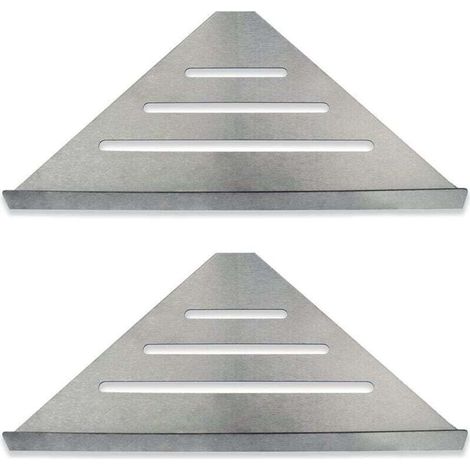 Étagère d'angle de douche pour salle de bain, lot de 2 en acier inoxydable, haute qualité, design d'angle moderne, fixation murale et installation facile, support d'étagère inclus
