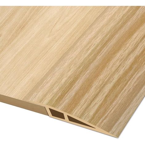 Barre de Seuil Adhésive - 1 Rouleau - PVC Grain de Chêne Blanc - Rattrapage de Niveau 10-15mm - Transition Sol Intérieur - 1M x 7CM (1/5)