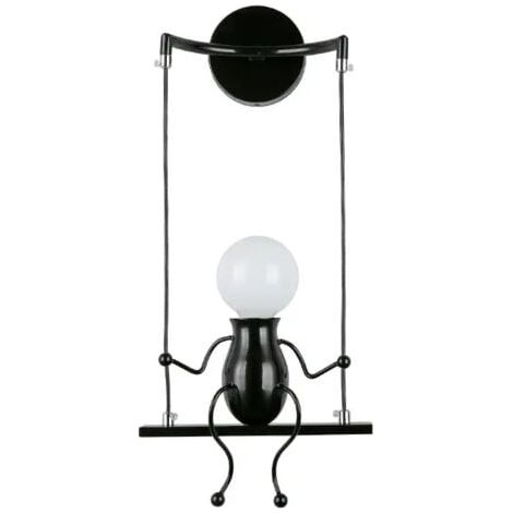 Moderne Lampe Murale Applique Créatif Simplicité Design Petite Personne Créatif E27 Luminaire Noir pour Chambre d'enfant Couloir Décoratives Ecla (1/3)