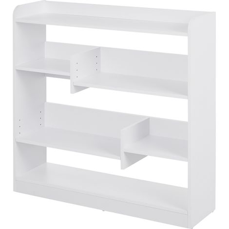 Bücherregal/Aufbewahrungseinheit, Maße: 90 x 24 x 91 cm (L x B x H), 4 Regalböden, 3 Rückwände, Spanplatte, Weiß