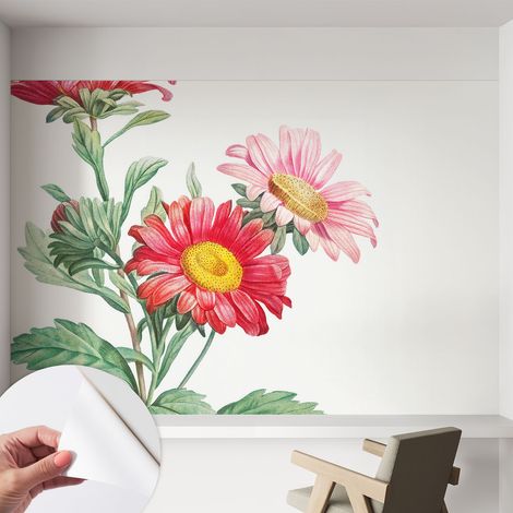 Tapete Selbstklebend - Fototapete mit Motiv - Wandtapete modern - Wandgestaltung Zarte Blumen 152x104 cm