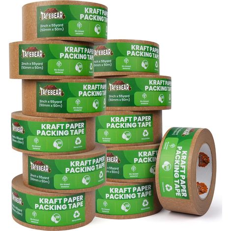 Paper Packing Tape 50mm x 164 ft, Brown Adhesive Tape (1/5)