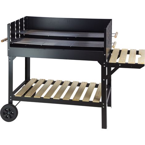 Grillwagen Almeria 148x63x90cm Holzkohle BBQ fahrbar mit 2 verstellbaren Rosten (1/5)