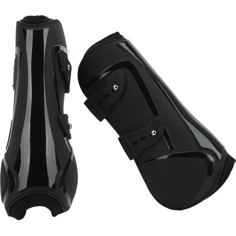 Bottes de jambe de cheval en PU, protection sécurisée en néoprène élastique pour les vaisseaux sanguins tendineux, pattes avant noires M (1/5)