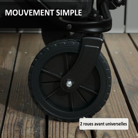 Chariot de jardin pliable – Charge 120 kg, bâche amovible, volume 160 litres, gris foncé – Transport de charges lourdes et compact (1/5)
