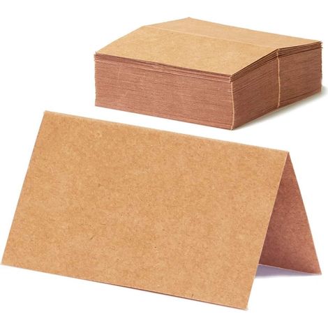 Lot de 60 Brun Marque Place Mariage 9x10cm Cartons de nom de Table Nom d'Invité Porte Nom Table Baptême Cartons Placement Cartes de Nom Anniversaire pour Table Réceptions Fêtes Evénements Célébrations (1/5)