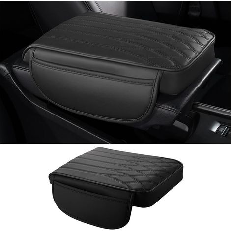 Coussin D'accoudoir De Voiture En Cuir, Coussin D'accoudoir En Mousse à Mémoire De Forme Pour Véhicule, Housse D'accoudoir Universelle Imperméable Pour Console Centrale Voiture(Noir) (1/5)