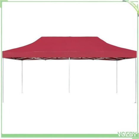 Tente de réception pliable - FAFEICY - 45504 - Aluminium - 6x3 m - Rouge bordeaux (1/5)