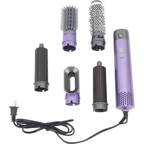 Sèche-cheveux Brosse 5 en 1 Multifonctionnel pour Lisser et Boucler les Cheveux, Prise US 110V Violet (1/5)