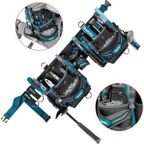 Makita E-05169 3 Pouch Super Heavyweight Duty Tool Belt Set + Strap Loop System (1/7)