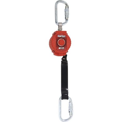 Honeywell – Enrouleur à rappel automatique sangle 2m – 2 mousquetons 1/4 de tour – Résistance à l'abrasion – Pour environnements de travail à faible tirant d'air