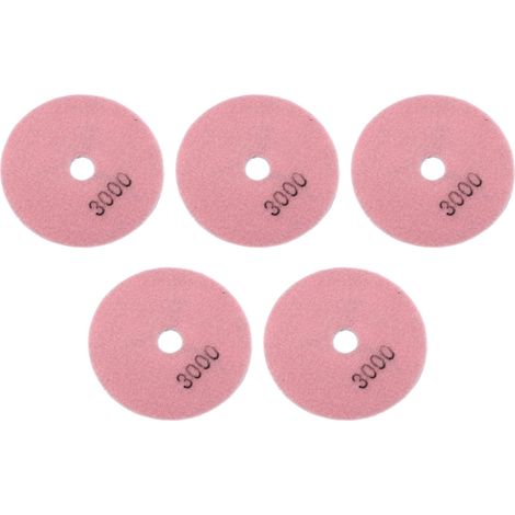 Kit de 5 disques de polissage diamantés humides de 10 cm (4 pouces) à grain tendre pour marbre, granit et céramique, grain 3000 (1/5)