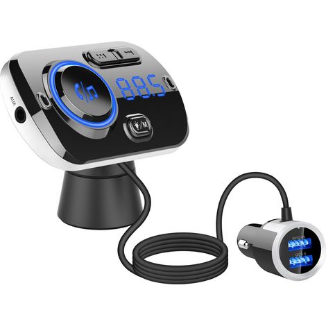Lecteur MP3 sans fil Bluetooth avec éclairage d'ambiance, assistant vocal et charge rapide pour voiture (1/5)