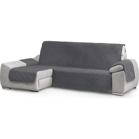 Textilhome Couvre Canapé d'angle Circus Gauche 200 cm Matelassé Grey (1/5)
