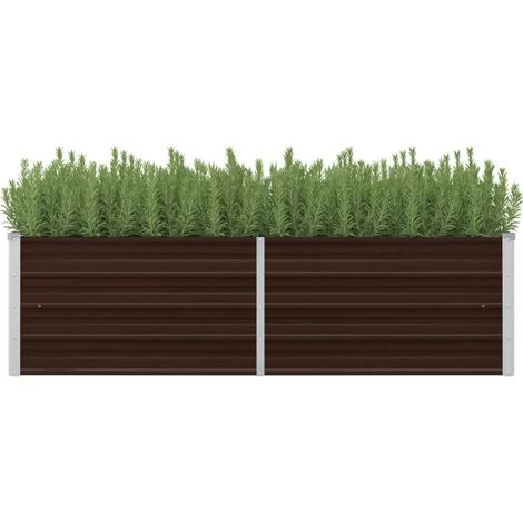Lit surélevé de jardin,Jardinière,Pot de Fleurs Marron 160x40x45 cm Acier galvanisé XZZZ438480 (1/5)