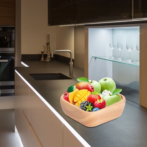 Saladier en Bois d'Hévéa Artisanal, Style Moderne et Épuré - Parfait pour Réceptions et Repas en Famille - 12.5cm