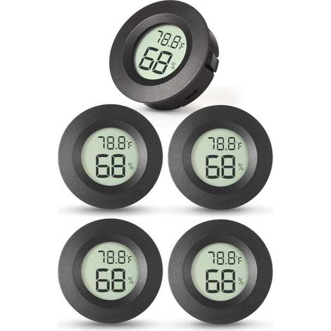 5x thermomètre, hygromètre intérieur, numérique, ℃/℉, micro hygromètre intérieur, pour réfrigérateur intérieur, salon, cave à vin, serre. (1/4)