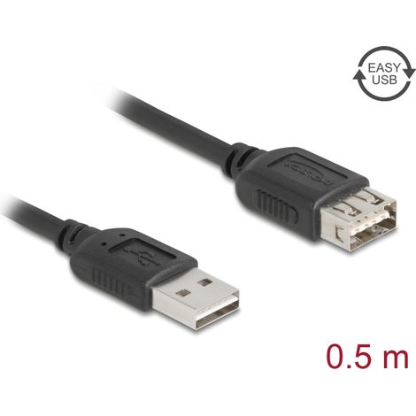 Delock Alargador USB 2.0 EASY USB Tipo-A macho a EASY USB Tipo-A hembra 0,5 m