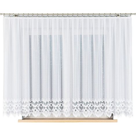 Felicja - Rideau jacquard prêt à poser, ourlet droit - 400 x 160 cm - blanc (1/5)