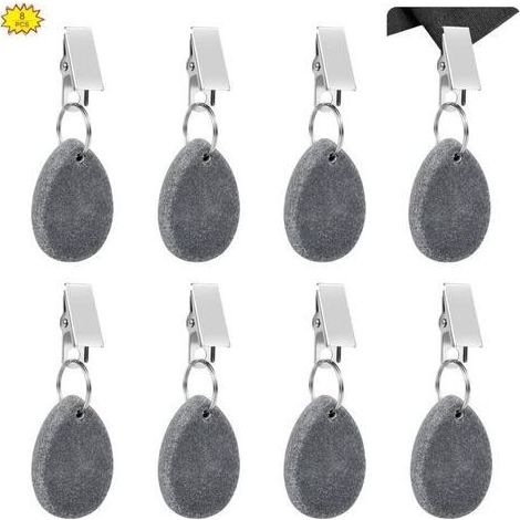 Tischdeckenbeschwerer, 8-teiliges Set aus Stein-Tischdeckenbeschwerern mit Clips, Marmor-Tischdeckenbeschwerer, Tischdeckenanhänger, Stein-Tischdeckenclips für den Außenbereich, Camping, Picknicks, Pa (1/5)