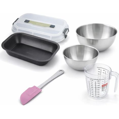 Set de 5 ustensiles de pâtisserie moule à gâteaux bol spatule pâtisserie et verre doseur Zenker Bake Click and Go (1/5)