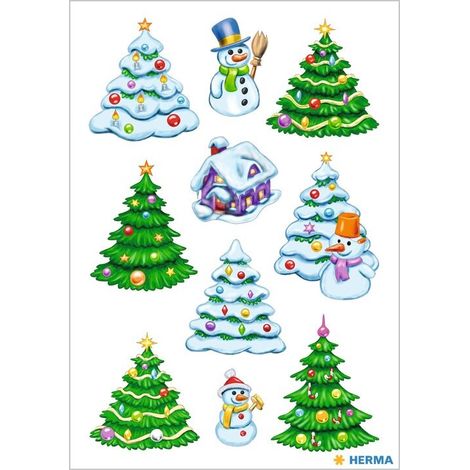 HERMA 15262 Pegatinas navideñas (30 pegatinas, papel mate) autoadhesivas, etiquetas adhesivas permanentes para Navidad, regalos, manualidades, calendario de Adviento, multicolor