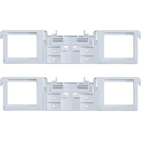 Charnière plastique abattant wc pour fixation lunette de toilette avec vis d'expansion et amortisseur pièces détachées kit boulon ecrou frein de charnières universel design 2pc planche 206mm (1/2)