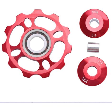 Poulie de dérailleur arrière de roue Jockey 11T pour pièces de rechange de vélo de montagne (rouge) (1/4)