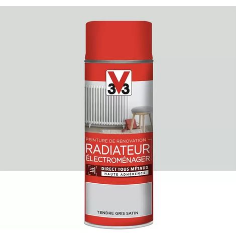 Aérosol Peinture De Rénovation V33 Radiateur Électroménager Tendre Gris 0,4 L