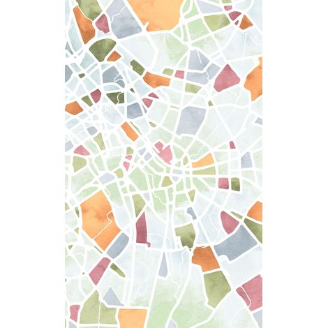 papier peint panoramique carrelage multicolore - Komar (1/4)