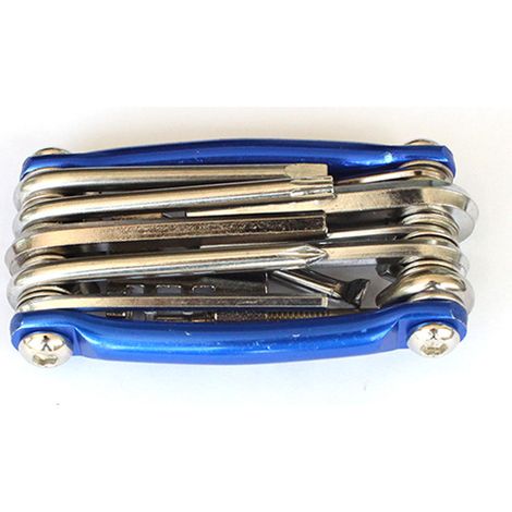 Herramienta portátil plegable 11 en 1 para reparación de bicicletas, mini herramienta multifuncional para reparación de bicicletas, herramienta de reparación de bicicletas de acero inoxidable ligera y