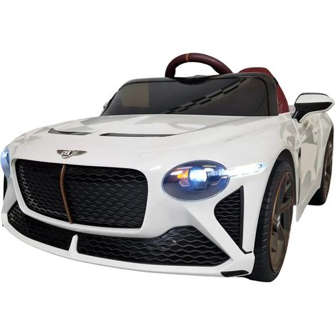 Auto Elettrica Bambini 12V Bianco Telecomando e Cinture a 3 Punti