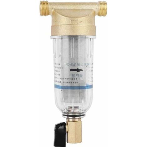 Filtro de agua reutilizable, filtro de sedimentación, purificador de agua, prefiltro de agua, filtro de sedimentos para pozos de agua, tuberías de sedimentos (3/4") (1/5)