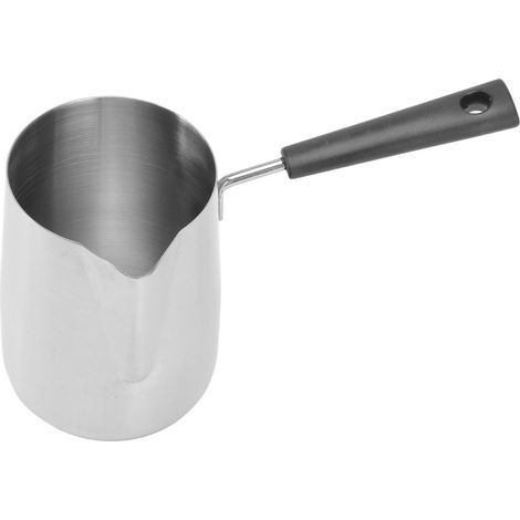 Hitzebeständiger Milchkännchen aus Edelstahl 304, 1000-ml-Milchkännchen zum Aufschäumen, Kaffeewerkzeug mit langem Griff (1/5)